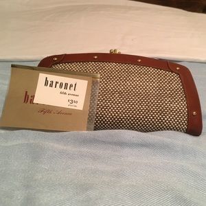 Vintage Baronet Fifth Avenue Tweed Snap Wallet NWT